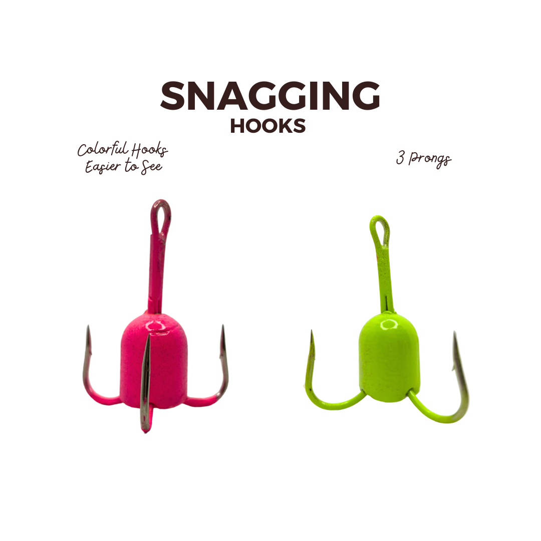 3 prong weighted hook Prey On Adventure Tail-Biters Weighted Snagging Treble Fishing Hook (Individually Sold)