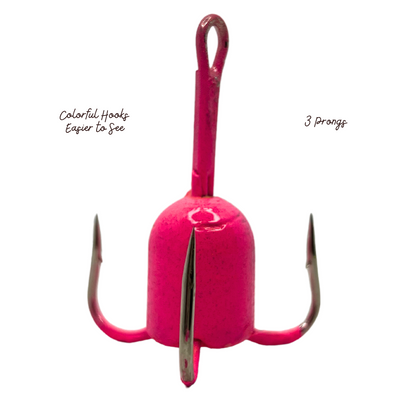 bulk weighted snagging hooks Prey On Adventure Tail-Biters Weighted Snagging Treble Fishing Hook (I