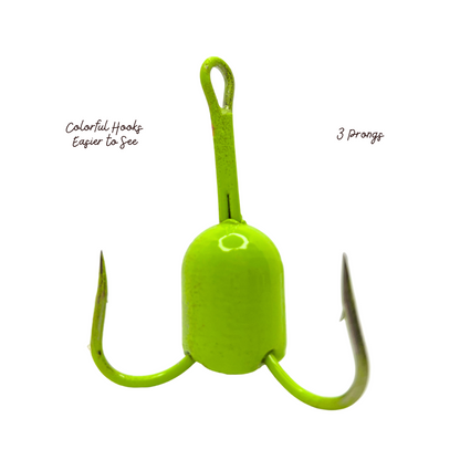 Prey On Adventure Tail-Biters Weighted Snagging Treble Fishing Hook (Individually Sold)