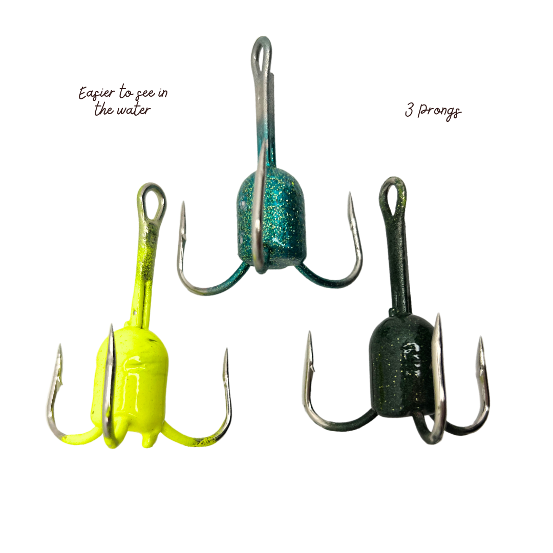 Prey On Adventure Tail-Biters Weighted Snagging Treble Fishing Hook (Individually Sold)
